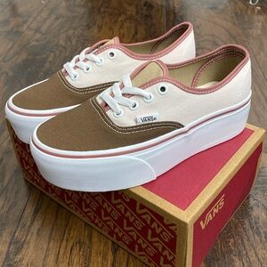 Vans Platform Sneakers in Brown and Pink